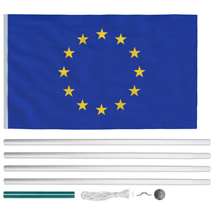 Europaflagge und Mast Aluminium 6,2 m