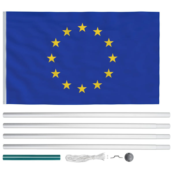 Europaflagge und Mast Aluminium 6,2 m
