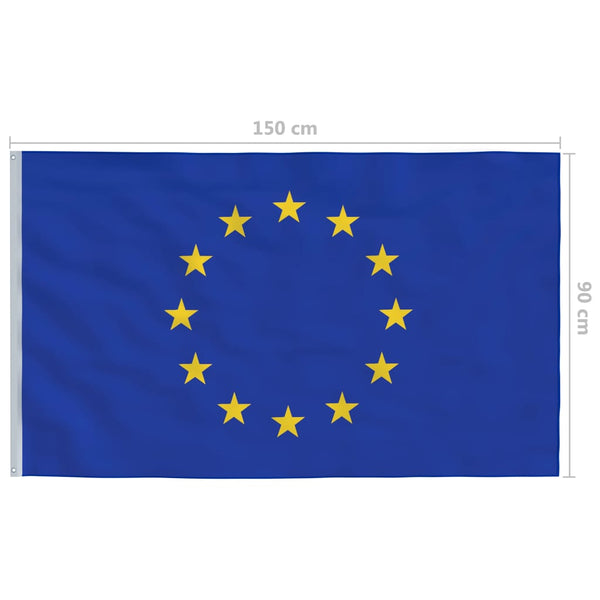 Europaflagge und Mast Aluminium 6,2 m