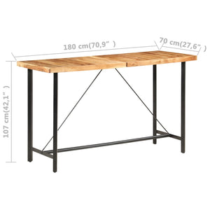 9-tlg. Bar-Set Massivholz Akazie und Echtleder