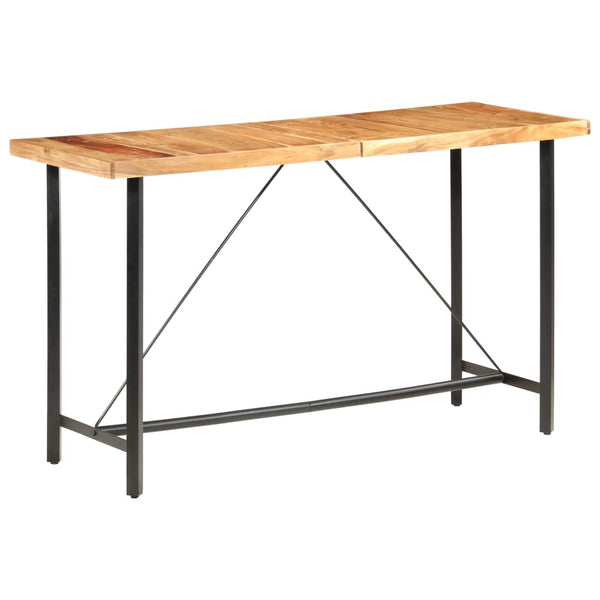9-tlg. Bar-Set Massivholz Akazie und Echtleder