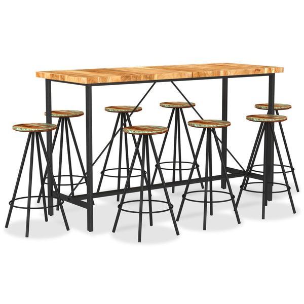 9-tlg. Bar-Set Massivholz Akazie und Altholz