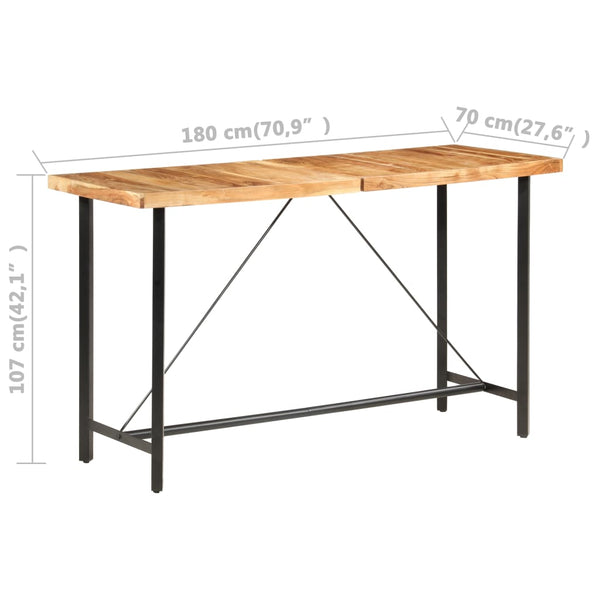 9-tlg. Bar-Set Massivholz Akazie, Echtleder und Canvas