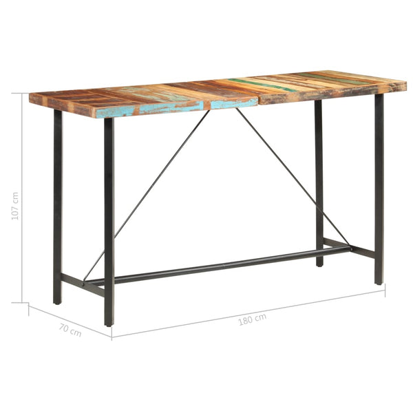 9-tlg. Bar-Set Recyceltes Massivholz und Echtleder