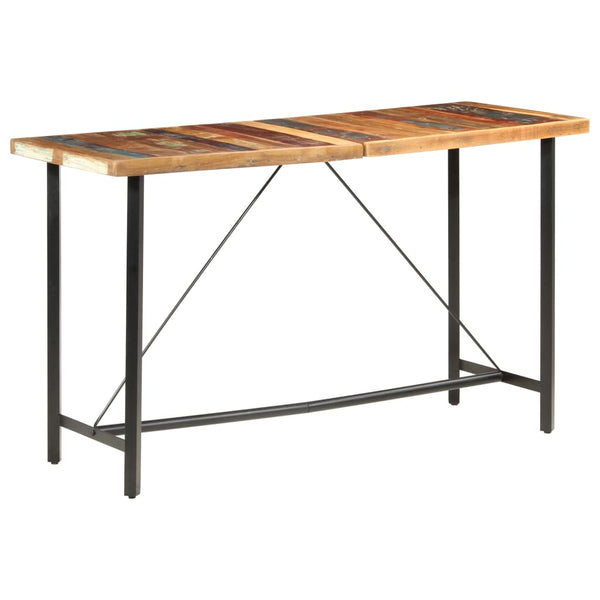 9-tlg. Bar-Set Recyceltes Massivholz und Echtleder