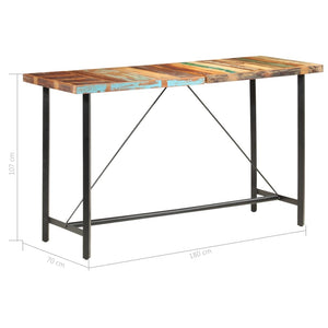 9-tlg. Bar-Set Recyceltes Massivholz, Echtleder und Canvas