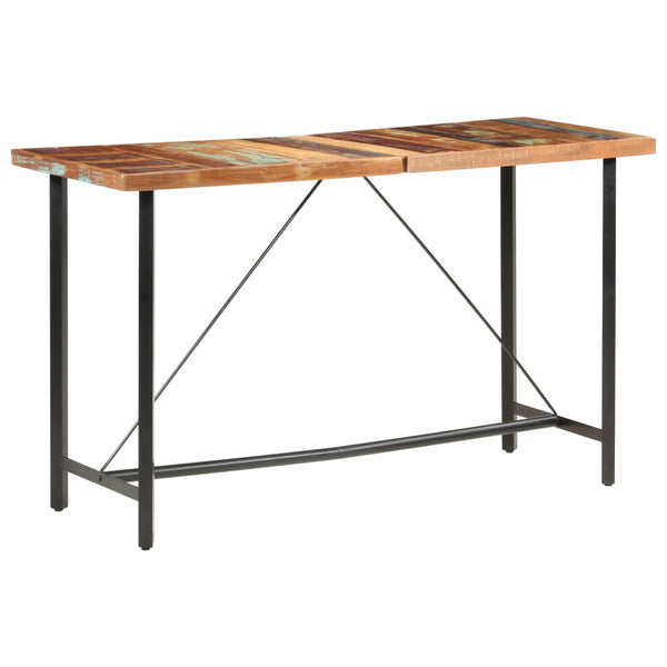 9-tlg. Bar-Set Recyceltes Massivholz, Echtleder und Canvas