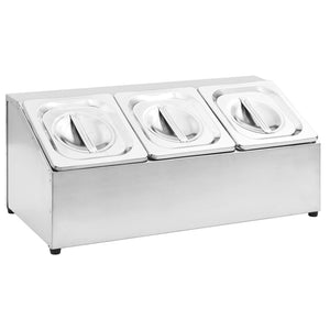 Gastronorm Ständer mit 3 GN 1/6 Edelstahlbehältern