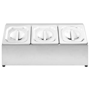 Gastronorm Ständer mit 3 GN 1/6 Edelstahlbehältern