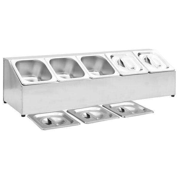 Gastronorm Ständer mit 5 GN 1/6 Behältern