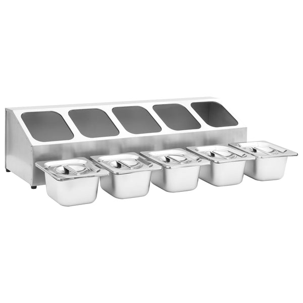 Gastronorm Ständer mit 5 GN 1/6 Behältern