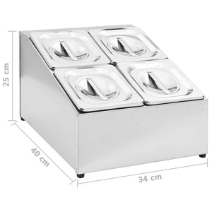 Gastronorm Ständer mit 4 GN 1/6 Behältern