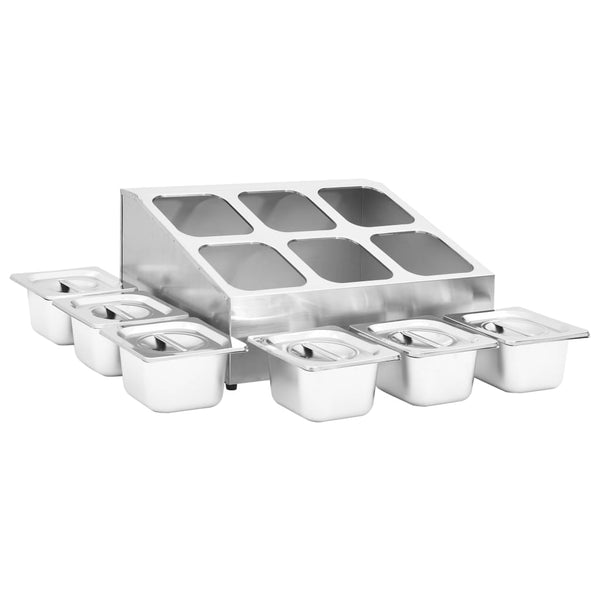 Gastronorm-Ständer mit 6 GN 1/6 Behältern