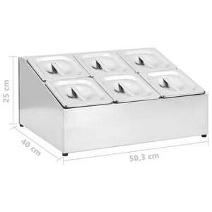 Gastronorm-Ständer mit 6 GN 1/6 Behältern