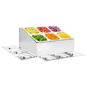 Gastronorm-Ständer mit 6 GN 1/6 Behältern