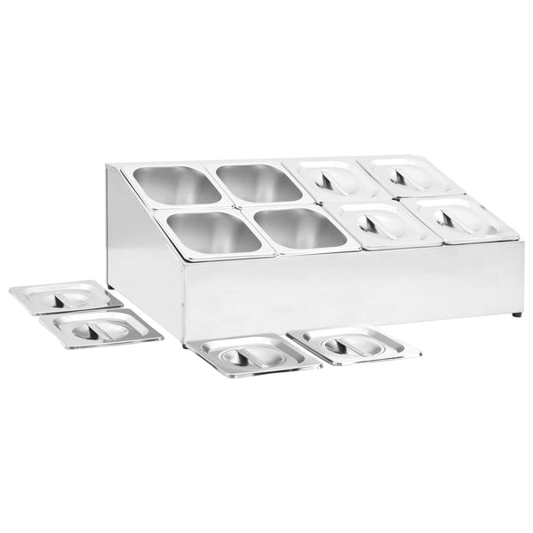 Gastronorm Ständer mit 8 GN 1/6 Behältern