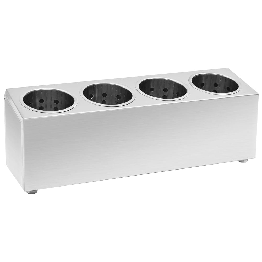 vidaXL Cutlery Caddy 4 Compartments Rectangular Stainless Steel