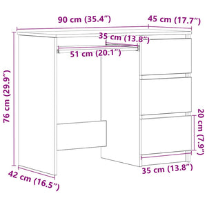 Schreibtisch Sonoma Eiche 90 cm