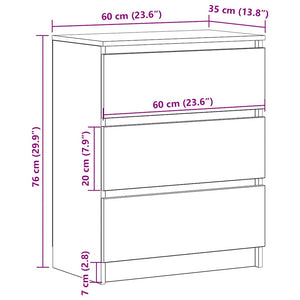 Schwarzes Sideboard 60x35x76 cm