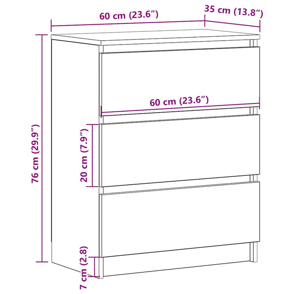 Schwarzes Sideboard 60x35x76 cm