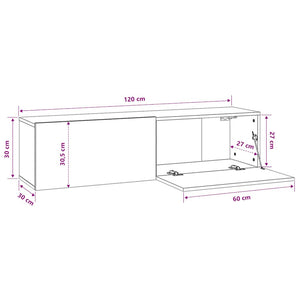 Schwarzer TV-Schrank 120 cm