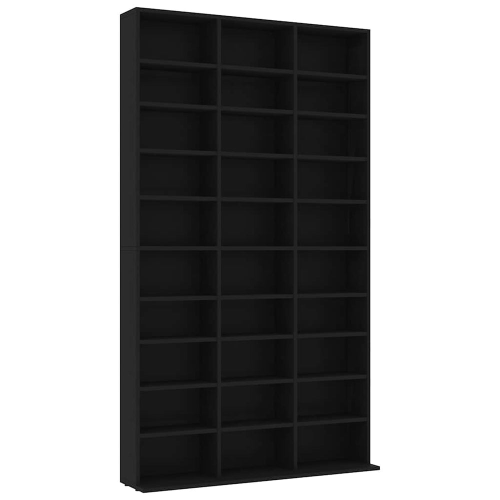 Schwarzer CD-Schrank, 102 cm breit