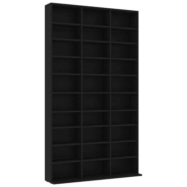 Schwarzer CD-Schrank, 102 cm breit
