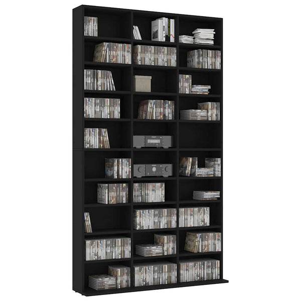 Schwarzer CD-Schrank, 102 cm breit