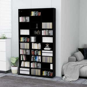 Schwarzer CD-Schrank, 102 cm breit