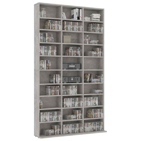 CD-Schrank Betongrau Holzwerkstoff