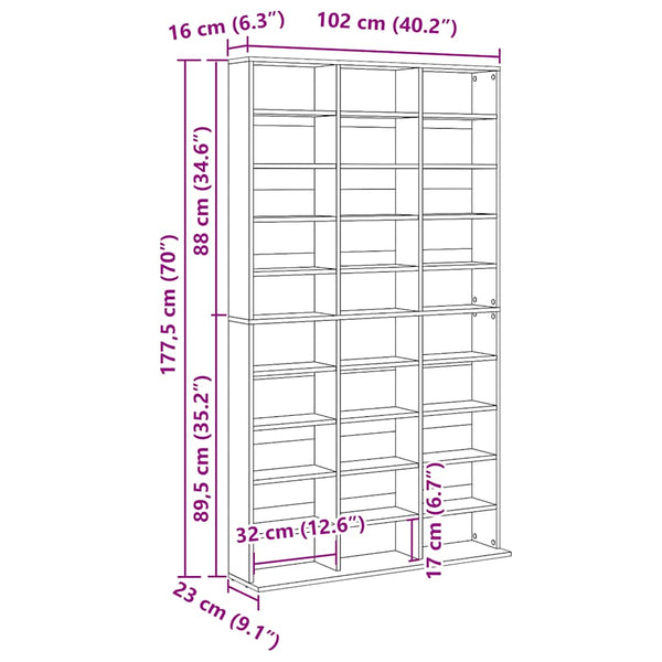CD-Schrank Betongrau Holzwerkstoff