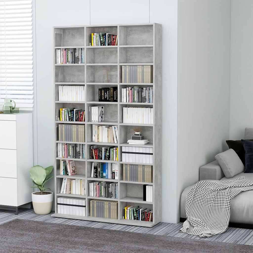 CD-Schrank Betongrau Holzwerkstoff