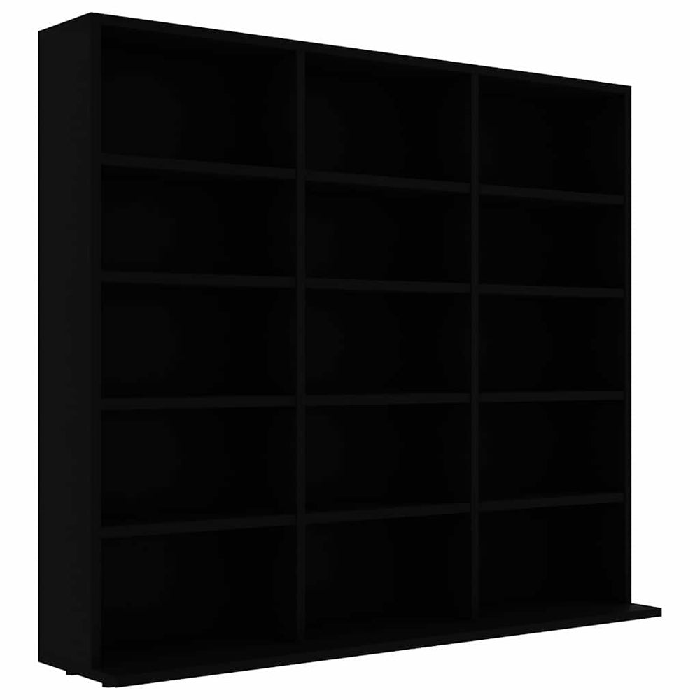 Schwarzes CD-Regal aus Holz