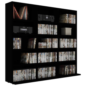 Schwarzes CD-Regal aus Holz