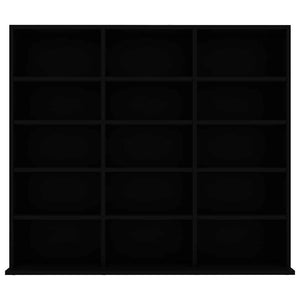 Schwarzes CD-Regal aus Holz