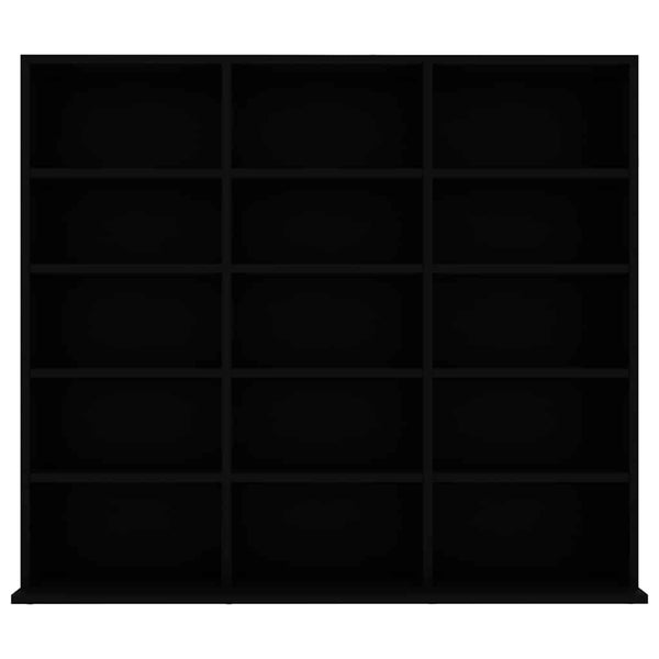 Schwarzes CD-Regal aus Holz