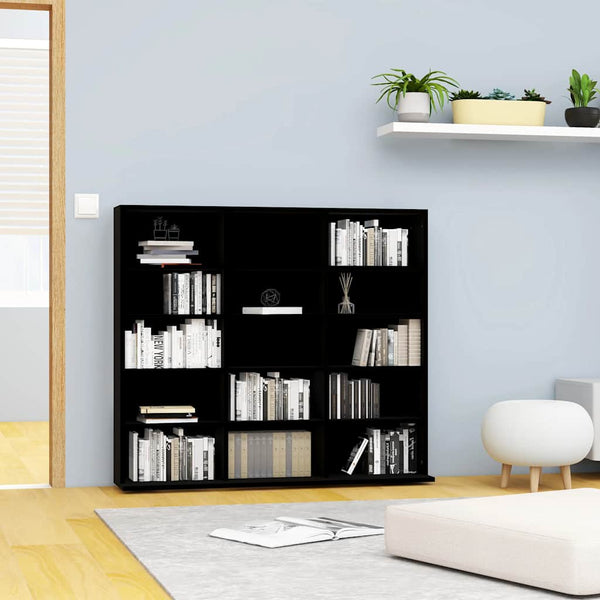 Schwarzes CD-Regal aus Holz