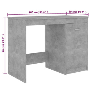 Schreibtisch Betongrau 100x50 cm