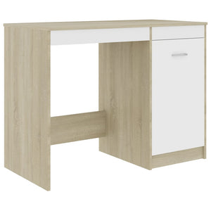 Schreibtisch Weiß Sonoma-Eiche 100 cm