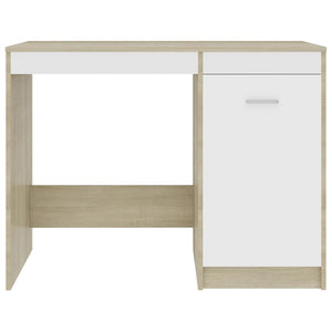 Schreibtisch Weiß Sonoma-Eiche 100 cm
