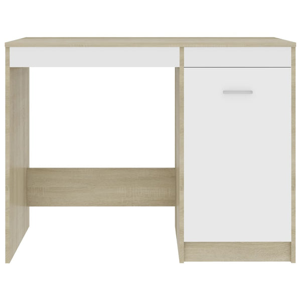 Schreibtisch Weiß Sonoma-Eiche 100 cm