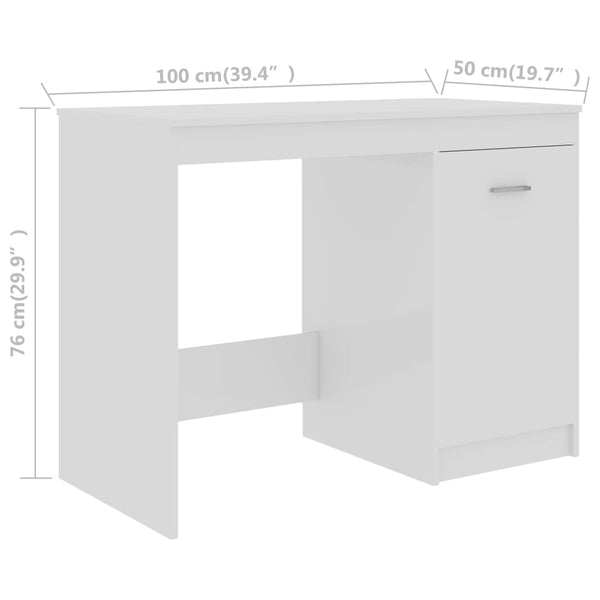 Schreibtisch Hochglanz Weiß 100 cm