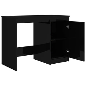 Schreibtisch Hochglanz Schwarz 100x50 cm