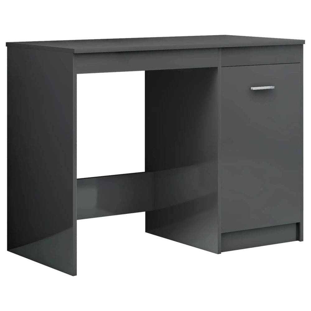 Schreibtisch Hochglanz Grau 100x50 cm
