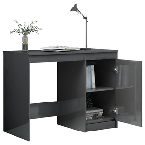 Schreibtisch Hochglanz Grau 100x50 cm