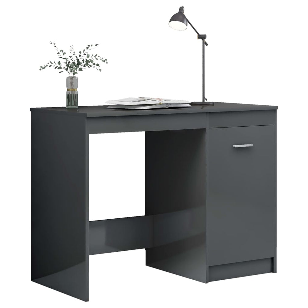 Schreibtisch Hochglanz Grau 100x50 cm