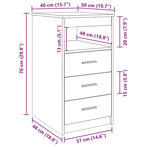 Sideboard Sonoma Eiche mit 3 Schubladen