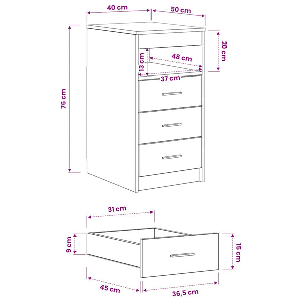Hochglanz Grau Sideboard mit Schubladen