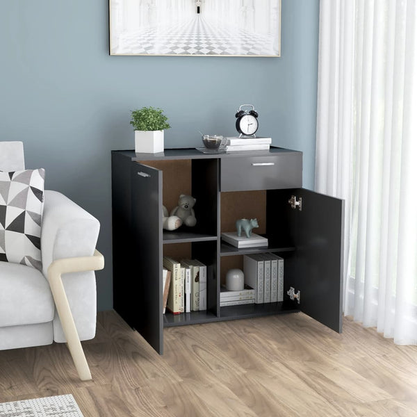 Graues Sideboard 80 cm Holzwerkstoff
