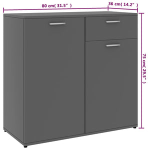 Graues Sideboard 80 cm Holzwerkstoff